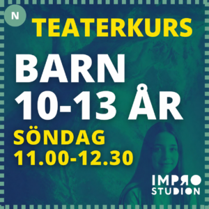 Teaterkurs för barn 10-13 år söndagar kl 11.00 -12.30 start 6 september